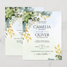 BUDGET Vert or Eucalyptus Feuille Mariage