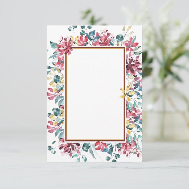 Budget vierge faire-part de mariage floral clair (Debout devant)