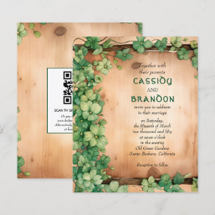 BUDGET Vine St Patrick's Day QR wedding invitation
