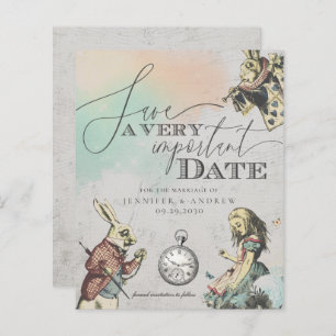 Budget Vintage Alice In Wonderland Save the Date