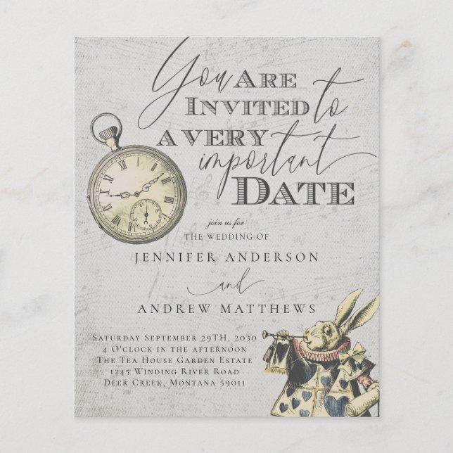 Budget Vintage Alice in Wonderland Wedding  (Front)