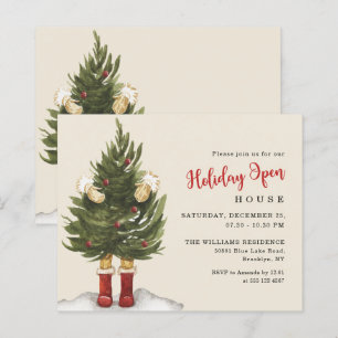 Budget Vintage Christmas Tree House Party Flyer