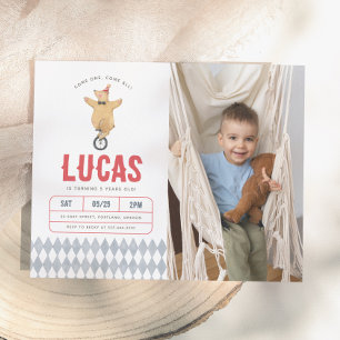 Budget Vintage Circus Bear Photo Boy Birthday