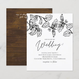 BUDGET Vintage Garden Leafy Classic Wedding Invit