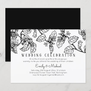 BUDGET Vintage Garden Leafy Classic Wedding Invit Invitation