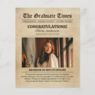 BUDGET Vintage Old Newspaper Photo Graduation
