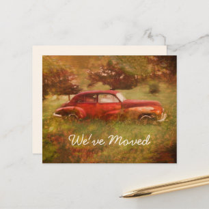 Budget Vintage Red Car Antique Rustic New Home