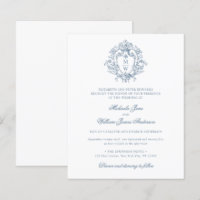 Budget Vintage Regency Crest Wedding Invitation