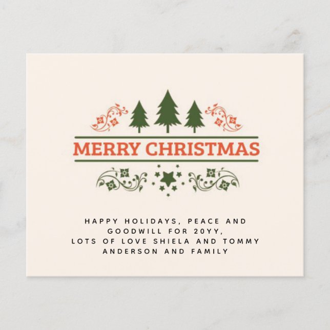 Budget Vintage Typography Christmas Invite Letter (Front)