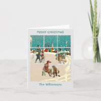 Budget Vintage Village Santa Trees Merry Christmas