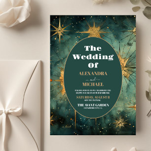 Budget Vintage Watercolor Celestial Wedding Flyer