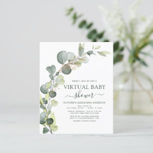 Budget Virtual Baby Shower Greenery Eucalyptus