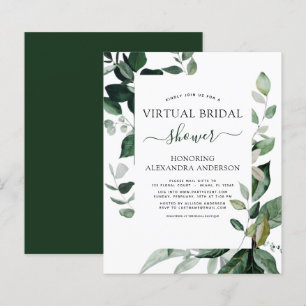 Budget Virtual Bridal Shower Botanical Invitations