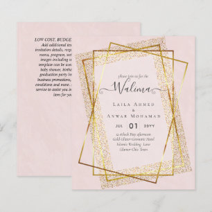 Budget Walima Muslim Wedding Gold Frame Invite