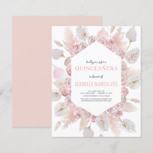 Budget Watercolor Boho QUINCEAÑERA Invitation