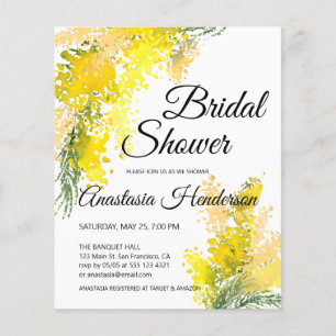 Budget Watercolor Bridal Shower Invitation