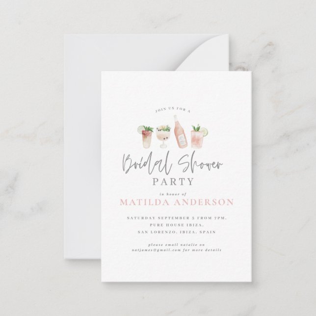 budget watercolor bridal shower party invitation (Front)