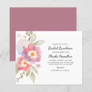 Budget Watercolor Floral Bridal Brunch Invitation