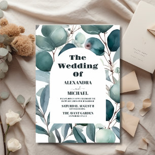 Budget Watercolor Greenery Eucalyptus Wedding Flyer