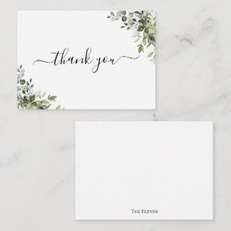 BUDGET watercolor greenery Thank You Note Card
