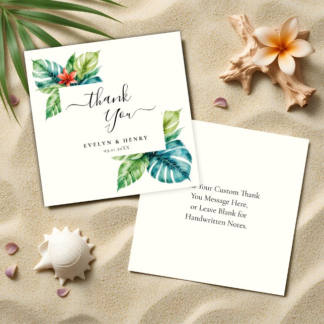 Budget Watercolor Greenery Wedding Thank You Card (Creator Uploaded)