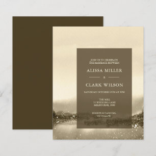 BUDGET Watercolor Landscape Wedding Invitation