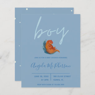 Budget Watercolor Otter Baby Shower Invite