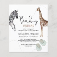Budget Watercolor Safari Animal Boy Baby Shower 