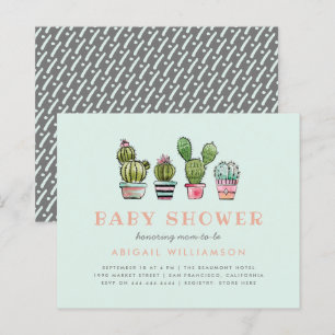 Budget Watercolor Succulent Cactus Baby Shower