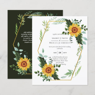 BUDGET Watercolor SUNFLOWERS Greenery Wedding