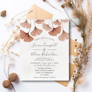 Budget Watercolor Terracotta Wedding Invitation