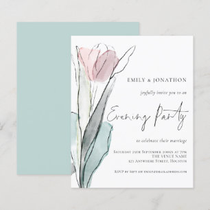 Budget Watercolor Tulip Wedding Evening Party