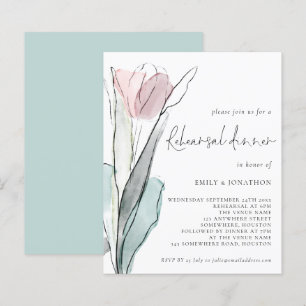 Budget Watercolor Tulip Wedding Rehearsal Dinner