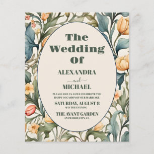 Budget Watercolor Tulips William Morris Wedding