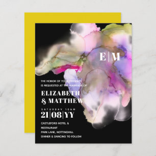 BUDGET Watercolor Wedding Abstract Purple Grey