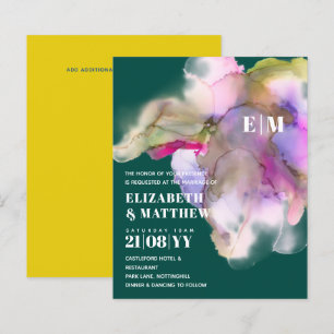 BUDGET Watercolor Wedding Abstract Purple Grey