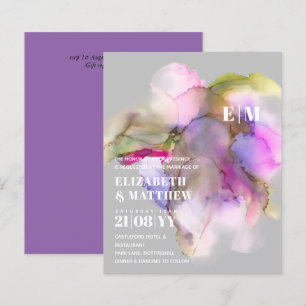 BUDGET Watercolor Wedding Abstract Purple Grey