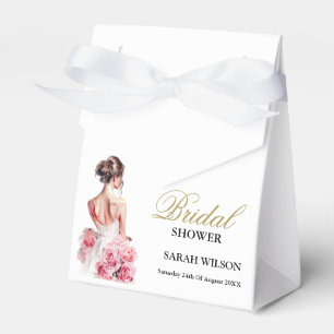 Budget Watercolor Wedding Gown Bridal Shower Favor Box