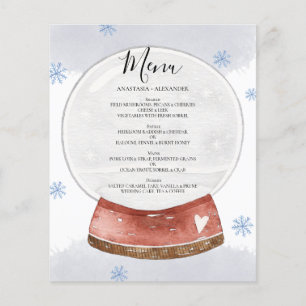 Budget Watercolor WEDDING MENU. Flyer