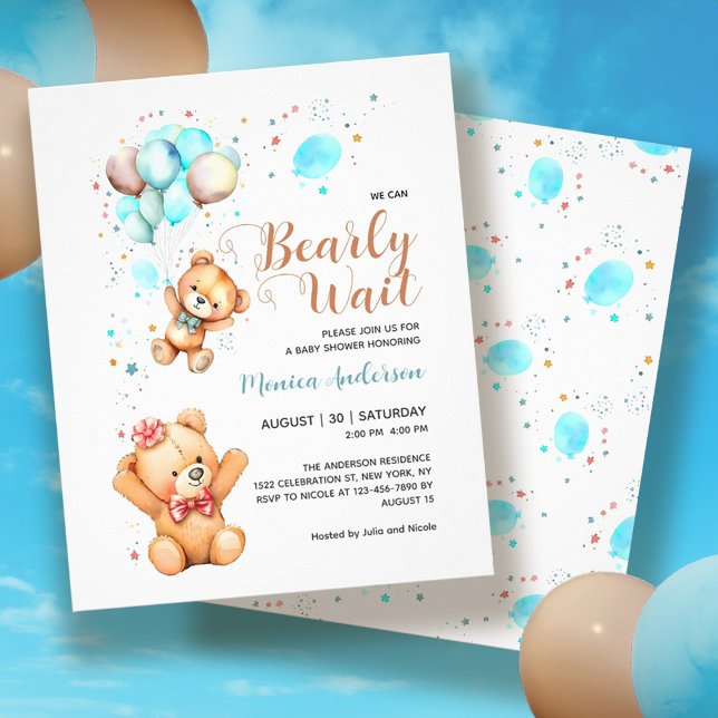 Budget We Can Bearly Wait Baby Shower Invitation Flyer (Budget We Can Bearly Wait Baby Shower Invitation Flyer
)