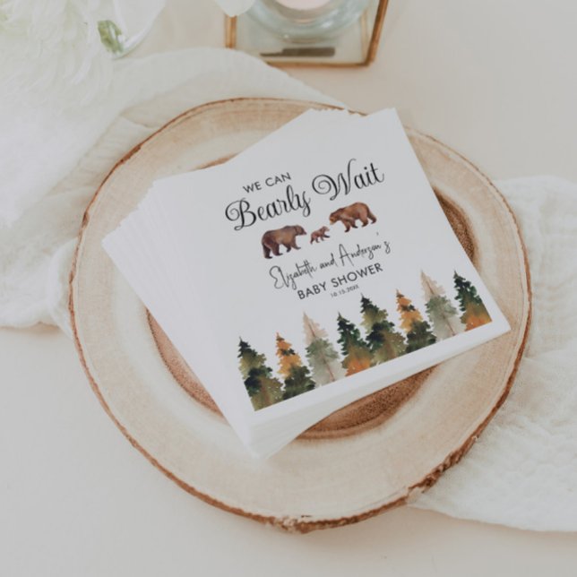 Budget We Can Bearly Wait Fall Baby Shower Napkin (Creator Uploaded)
