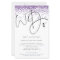 Budget We Do QR code Purple Glitter Wedding Invite