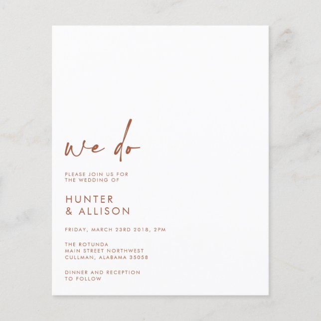 BUDGET We Do Wedding Invitation (Front)