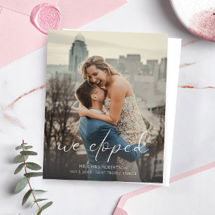 Budget We Eloped Photo Callig Wedding Announcement