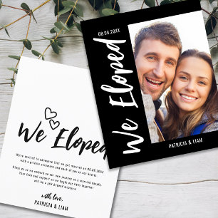 Budget We Eloped Photo Elopement Announcement