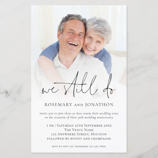 Budget We Still Do Photo Vow Renewal Invitation (Front)