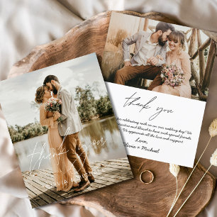 Budget Wedding 2 Photos Thank You Cards