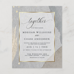 Budget Wedding Abstract Modern Pewter Stone