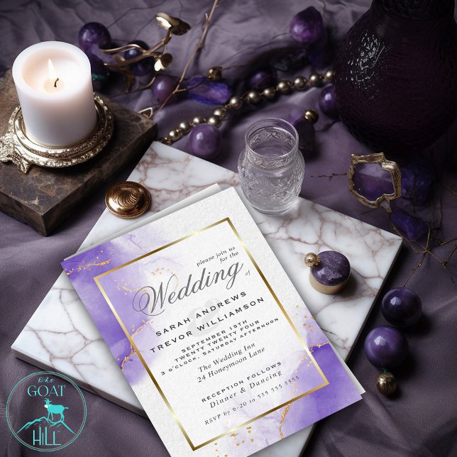 Budget Wedding Amethyst Lilac Gold Abstract Marble (Creator Uploaded)