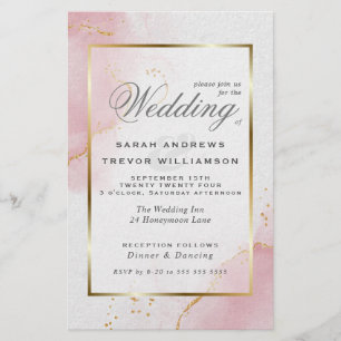 Budget Wedding Blush Pink Gold Abstract Marbled c